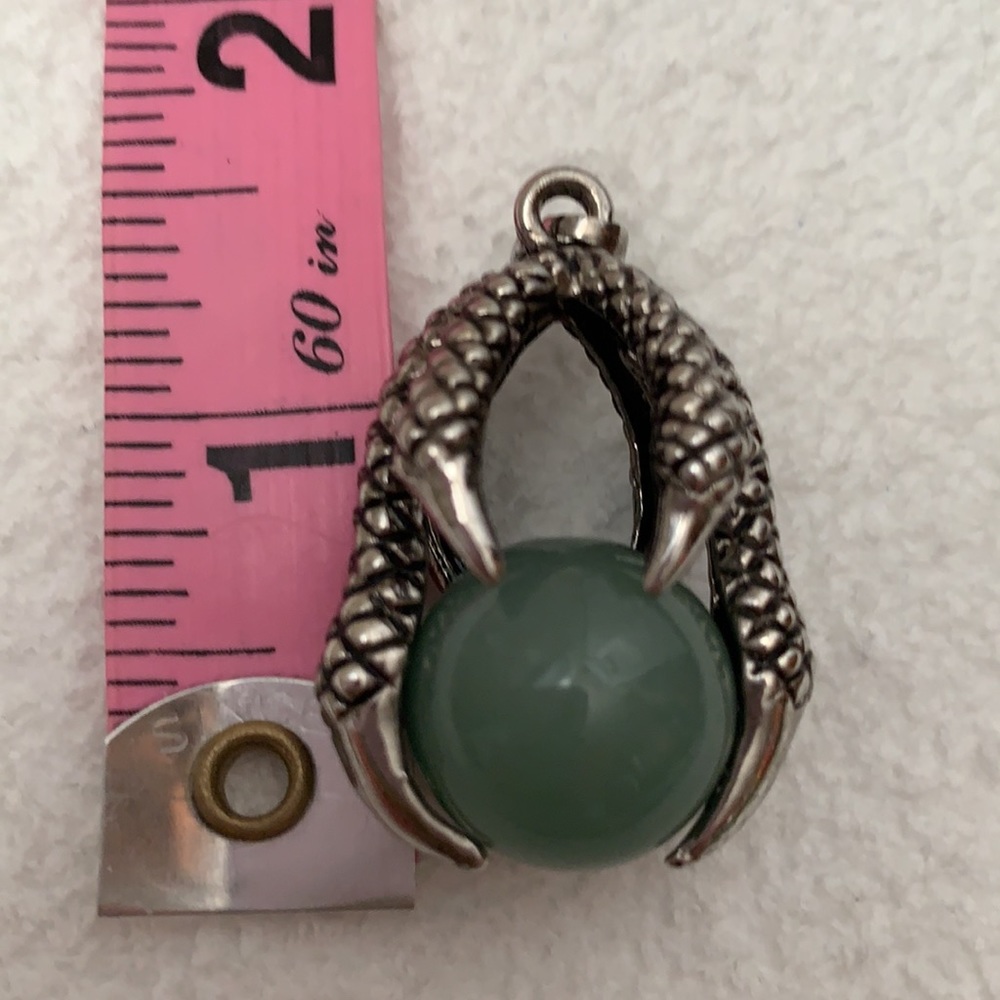 Natural Dragon Claw Aventurine Antique Design Handmade Pendant Unheated - Picture 5 of 8